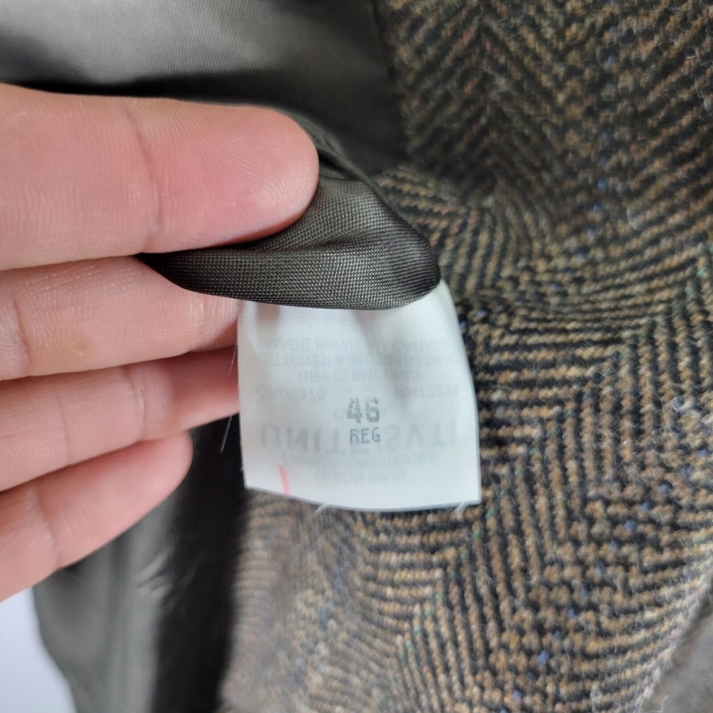 Cricketeer Men's Tweed Sport Coat Blazer Two Button Brown Herringbone Wool 46R - Picture 14 of 14